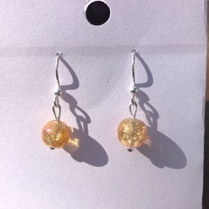 Handmade ❤️ Golden Crackle Bead Earrings